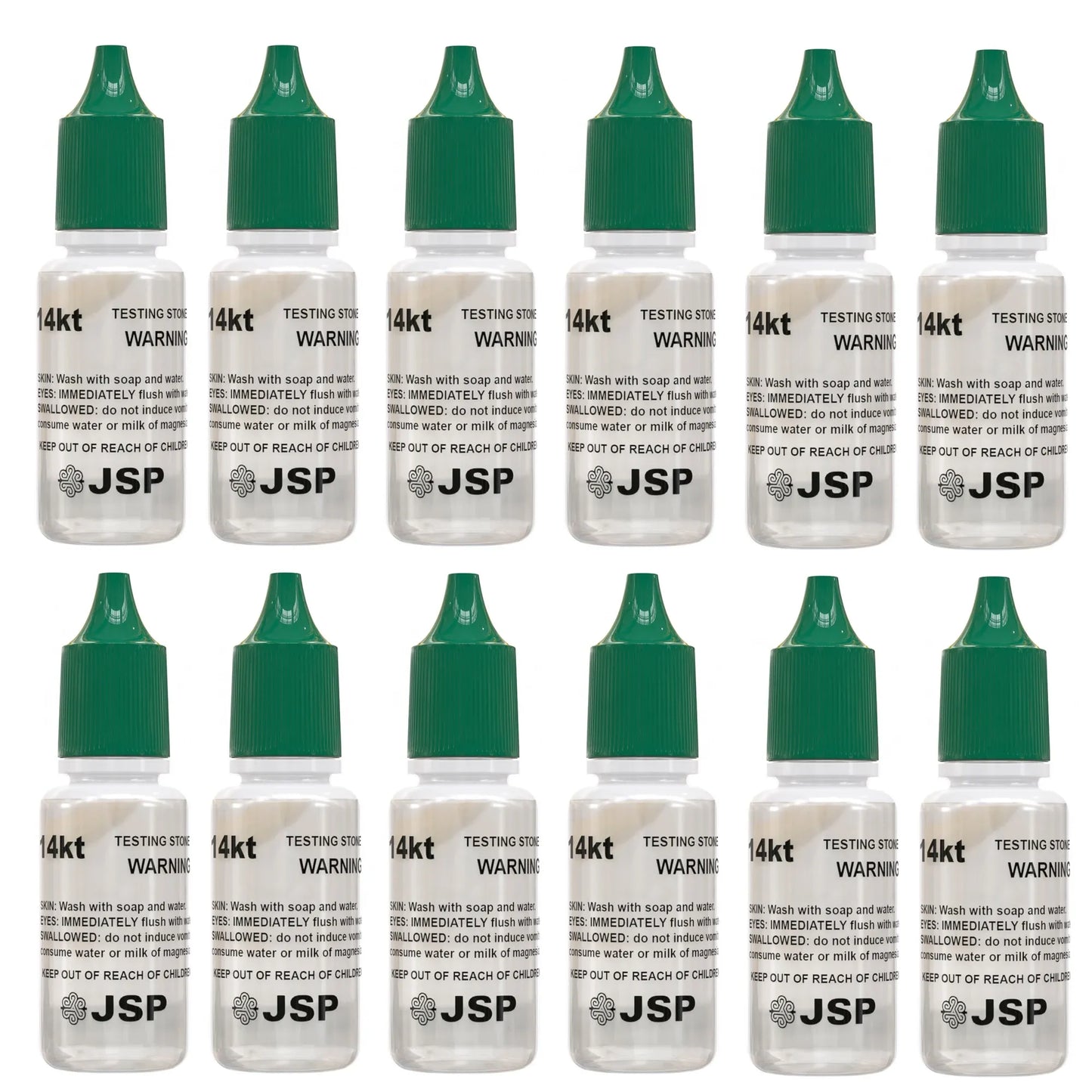 24 JSP Gold Test Bottles - 12 of 10K and 12 of 14K Acid Karat Testing Solution Jewelry Tester for Metals