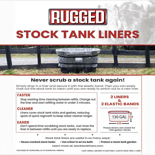 130gal (2 Liners / 2 Elastic Bands)