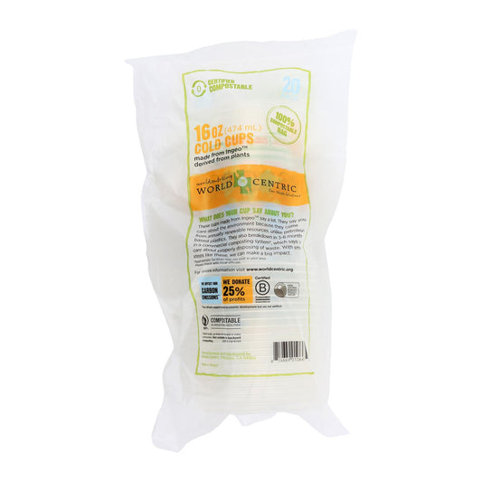 World Centric Compostable Clear - Case Of 12 - 16 Oz.