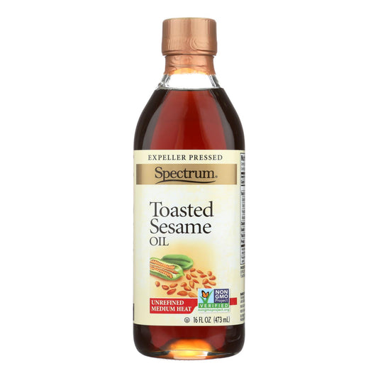 Spectrum Naturals Unrefined Toasted Sesame Oil - Case Of 12 - 16 Fl Oz.