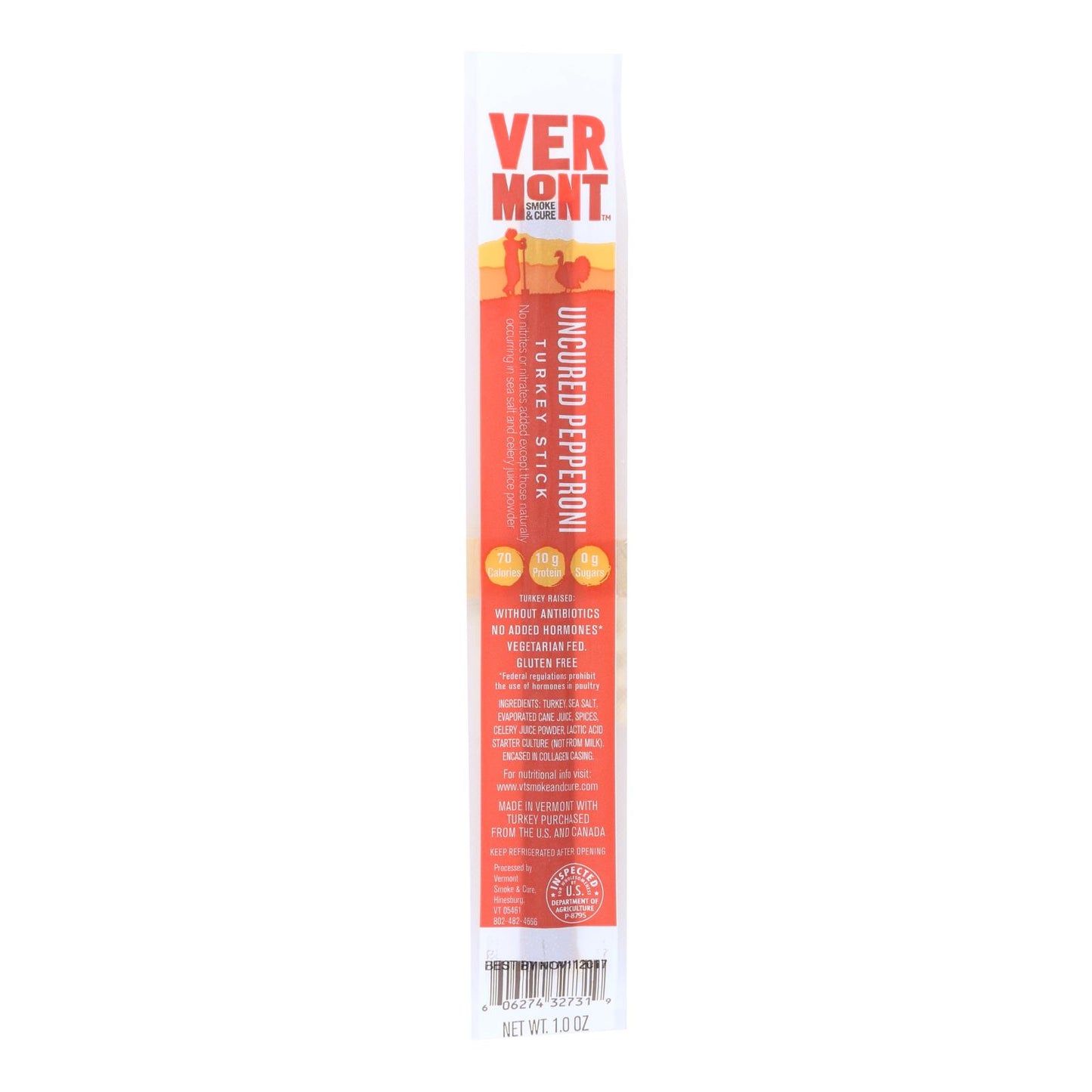 Vermont Smoke And Cure Realsticks - Turkey Pepperoni - 1 Oz - Case Of 24