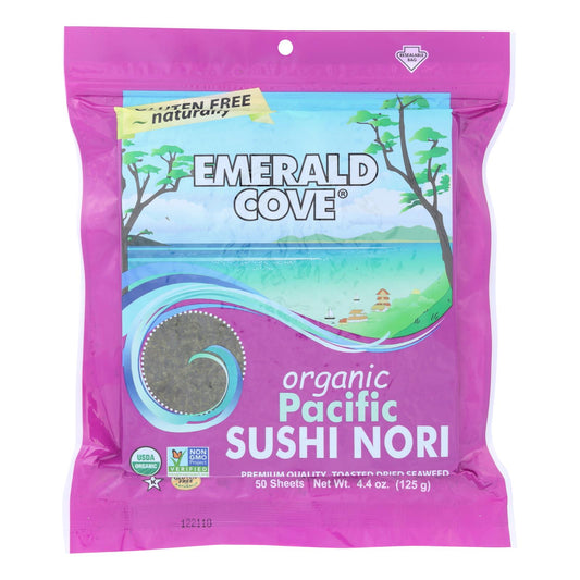 Emerald Cove Organic Pacific Sushi Nori - Toasted - Silver Grade - 50 Sheets - Case Of 4