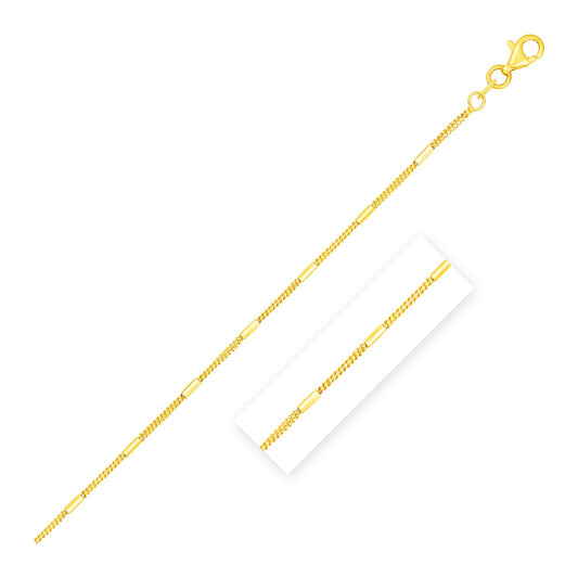 Diamond Cut Bar Links Pendant Chain in 14k Yellow Gold (1.3mm)