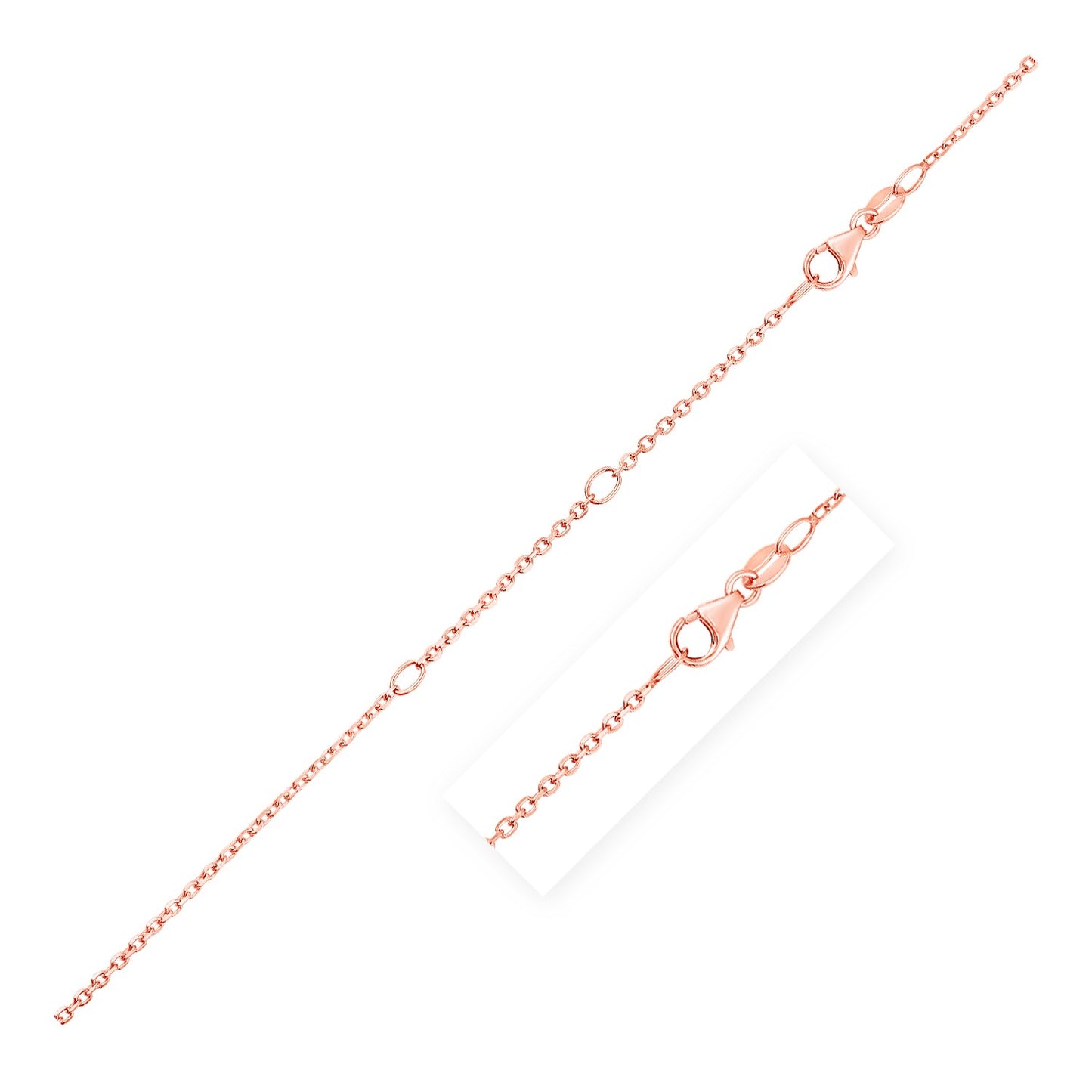 Double Extendable Cable Chain in 14k Rose Gold (1.2mm)