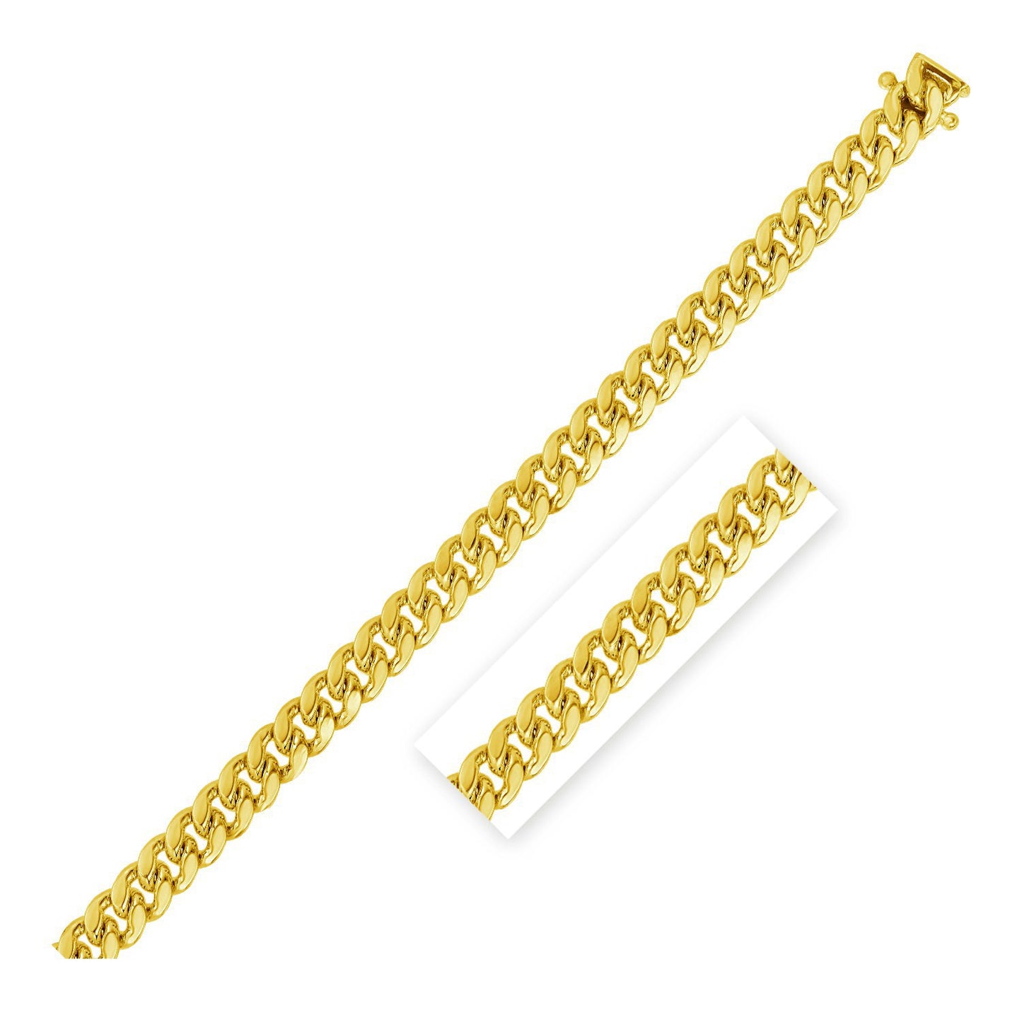 4.0mm 14k Yellow Gold Classic Miami Cuban Chain