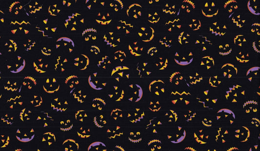Hi Fashion Halloween Mini Glow in the Dark Pumpkins 100% Cotton Price per Yard