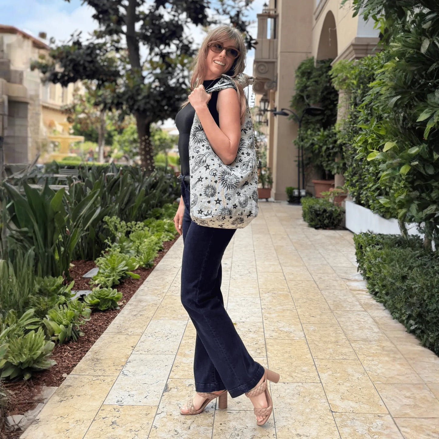 Kathmandu Collection Celestial Print Hobo Bag