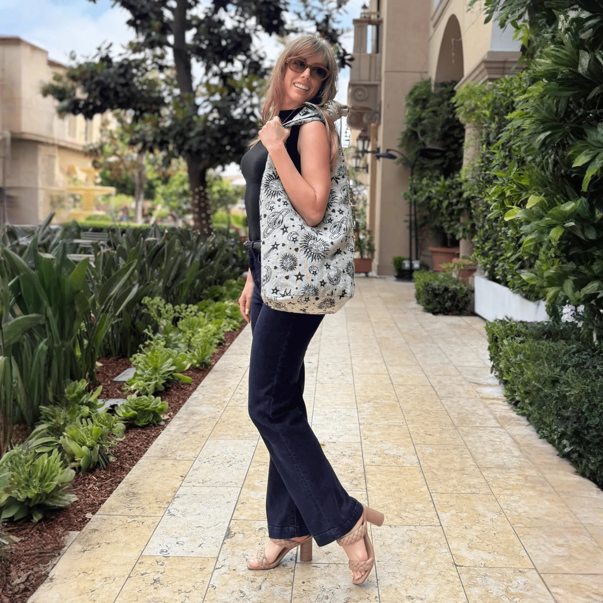 Kathmandu Collection Celestial Print Hobo Bag