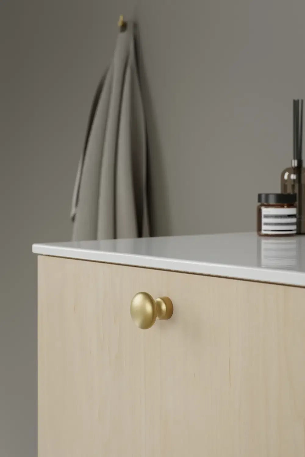 Dark Brushed Gold "Baron" Cup Pull and Knobs