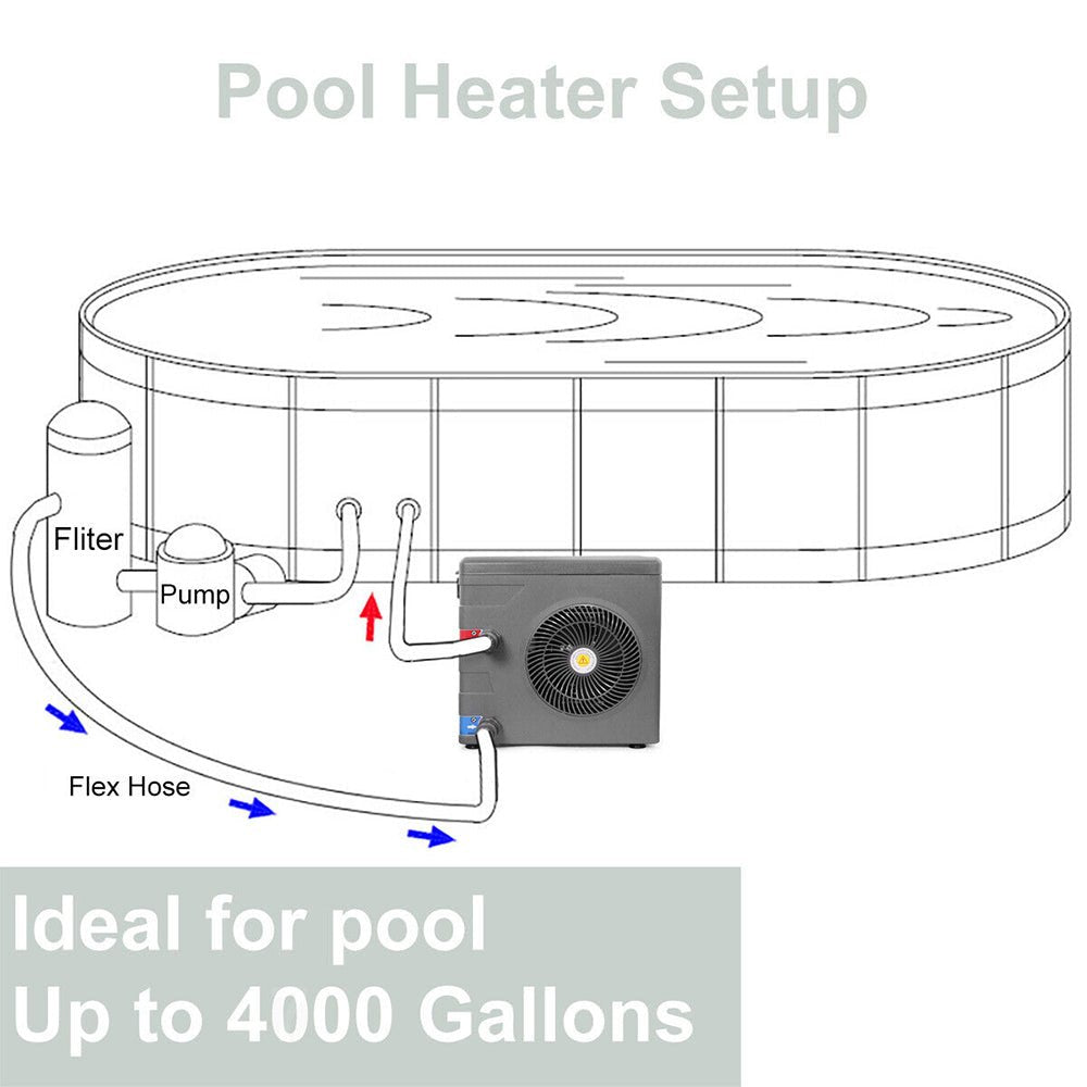 14,8KBTU Premium Above Ground Swimming Pool Heater Pump (SAK97584)