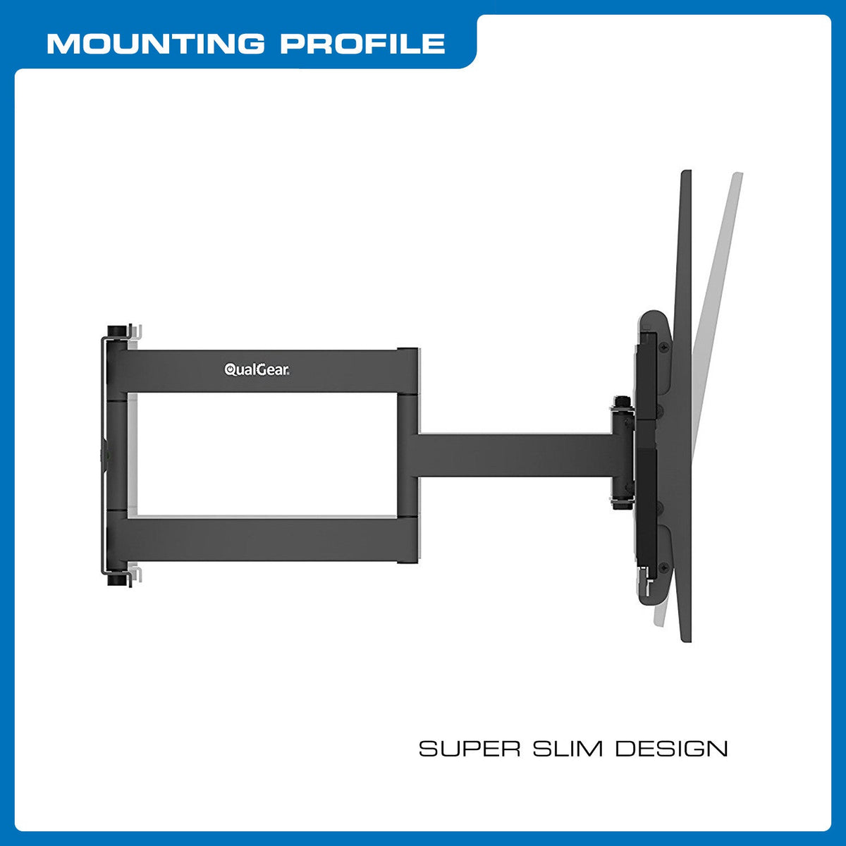 QualGear 37-70 in UL Listed Heavy Duty Full Motion TV Wall Mount, Black, QG-TM-032-BLK