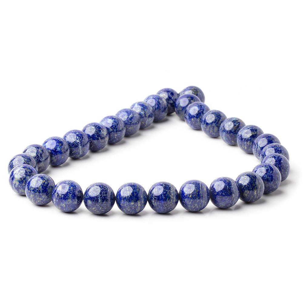 14mm Lapis Lazuli Plain Rounds 16 inch 29 Beads 1mm Hole