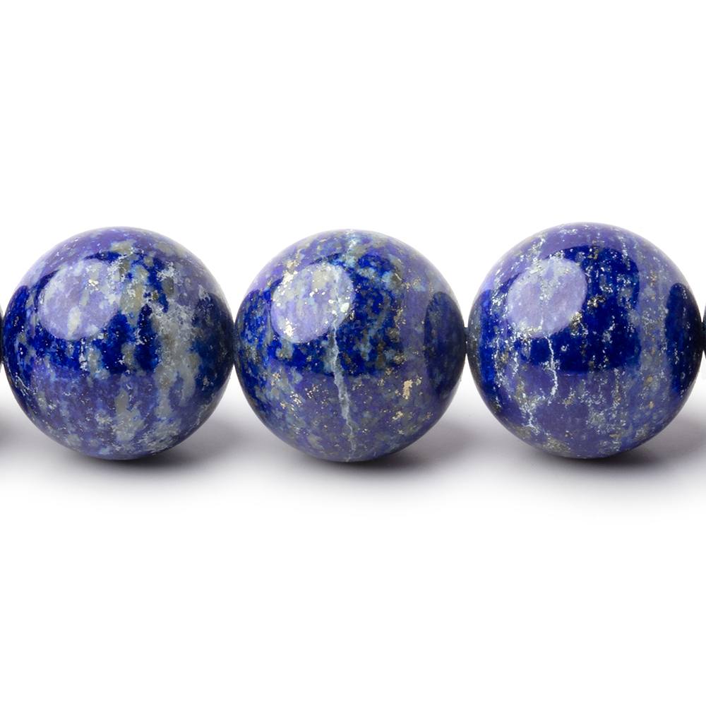 14mm Lapis Lazuli Plain Rounds 16 inch 29 Beads 1mm Hole