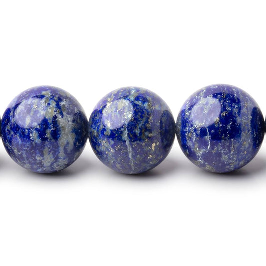 14mm Lapis Lazuli Plain Rounds 16 inch 29 Beads 1mm Hole