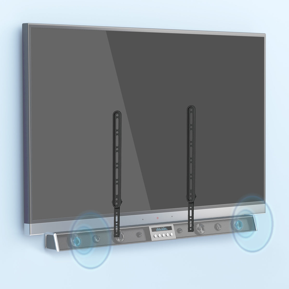 QualGear Universal Sound Bar Bracket, 33 lb / 15 kg, Black, QG-SB-001-BLK