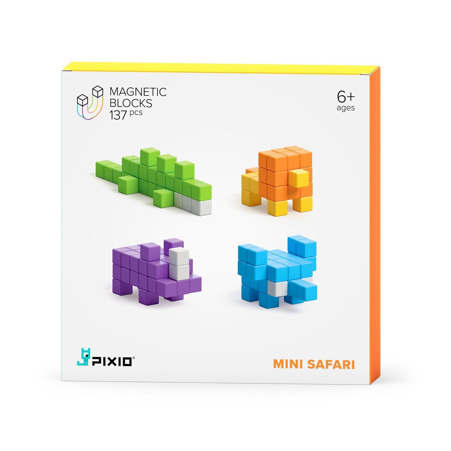 PIXIO Mini Safari - 137 Magnetic Blocks in 6 Colors