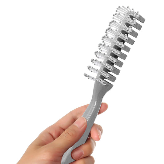 AMZ Gray Vent Hair Brush. Pack of 12 Vented Detangling Brush for All Hair Types Curly Hair Detangler Brush with Plastic Bristles. Rounded Vent Brushes for Hair with Ergonomic Handle