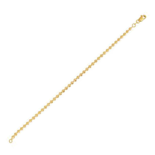 Moon Cut Bead Chain in 14k Yellow Gold (3.0 mm)