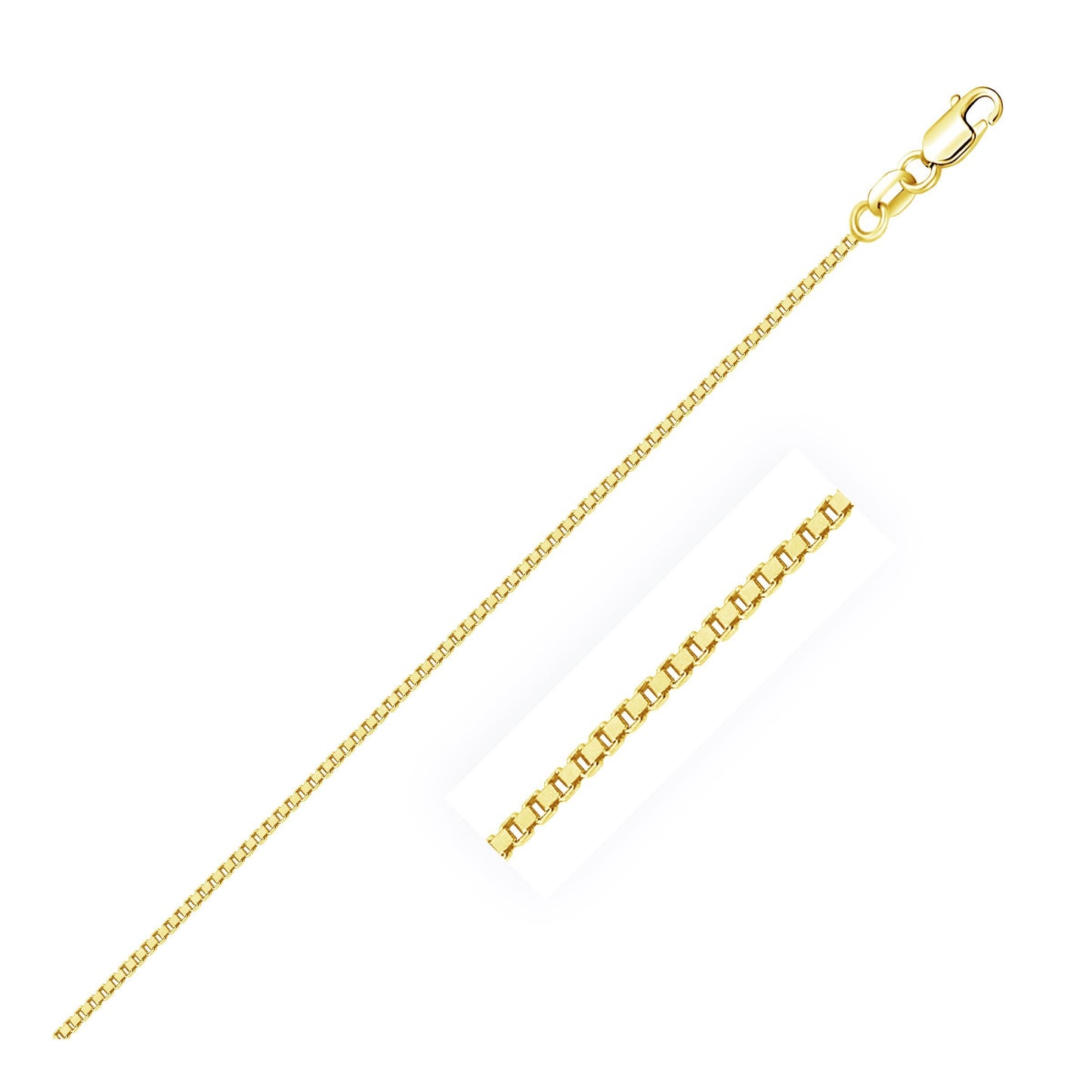 18k Yellow Gold Classic Box Chain 0.9 mm