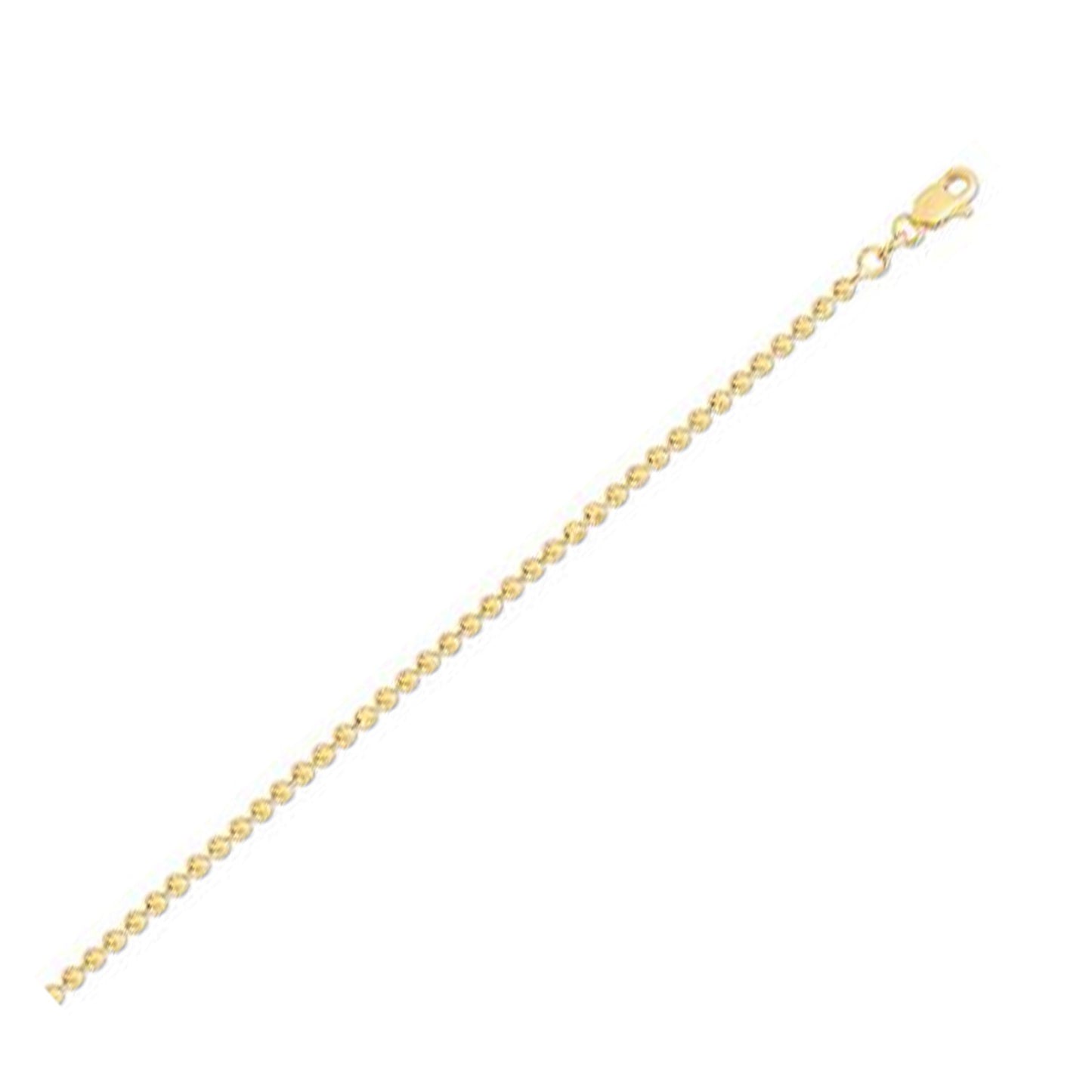 Moon Cut Bead Chain in 14k Yellow Gold (2.5 mm)