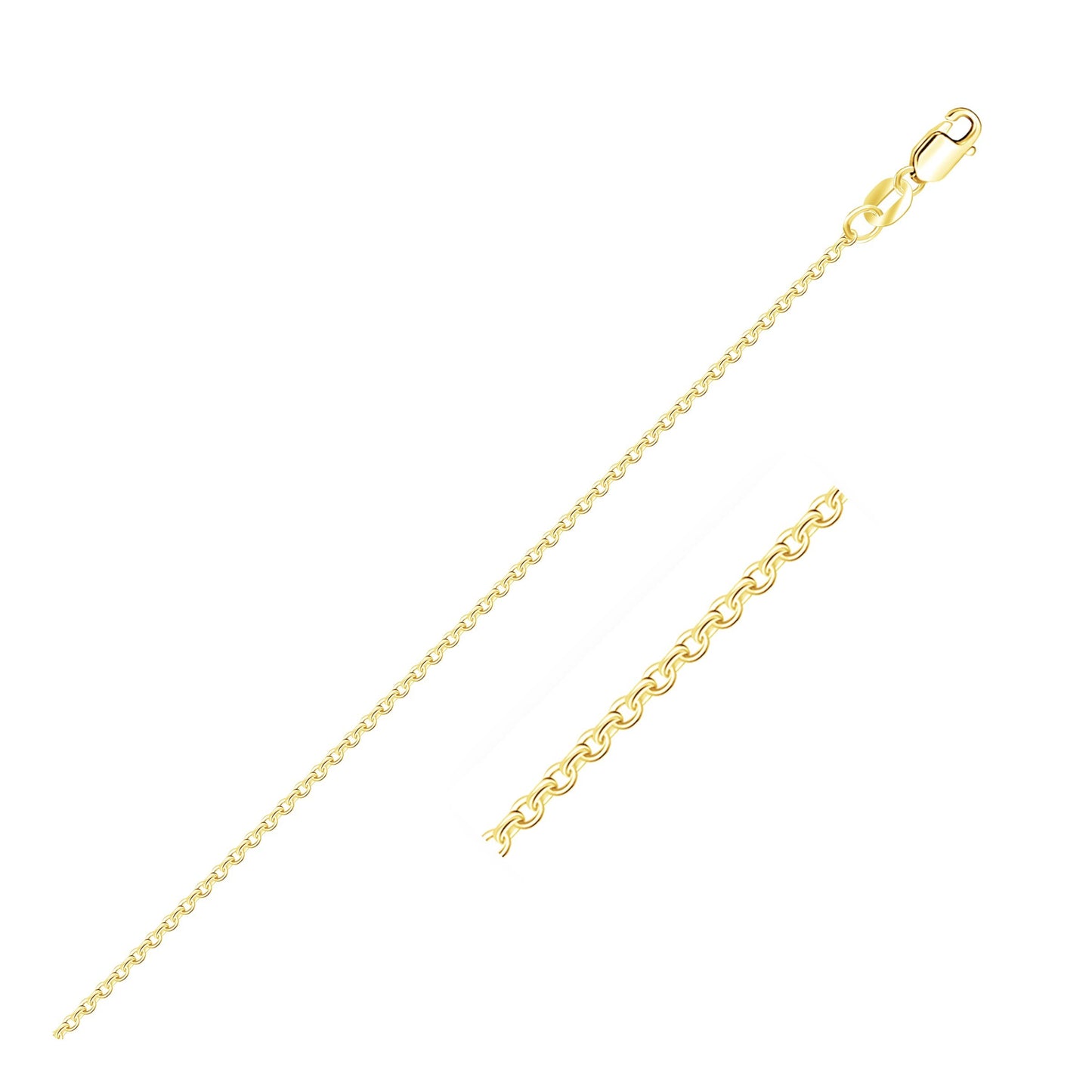 10k Yellow Gold Diamond Cut Cable Link Chain 1.1mm