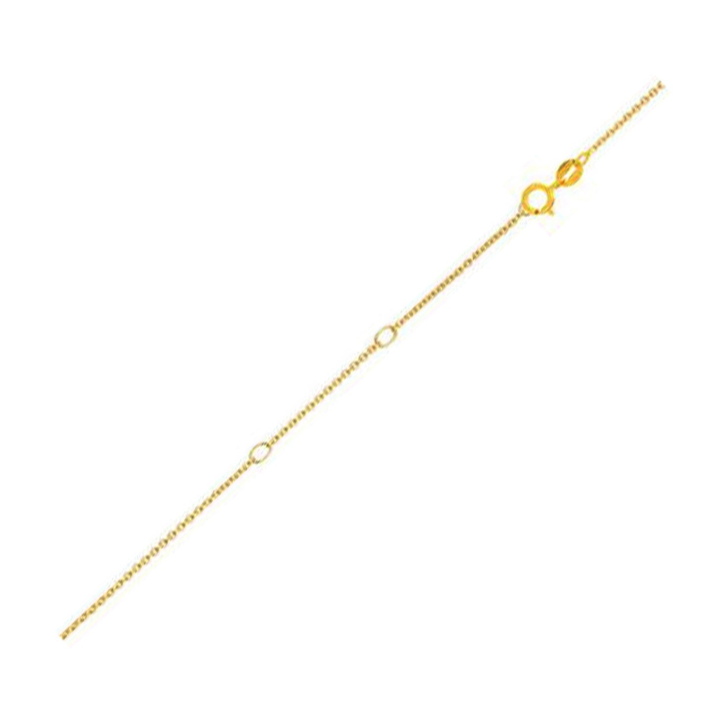 Double Extendable Diamond Cut Cable Chain in 14k Yellow Gold (0.80mm)