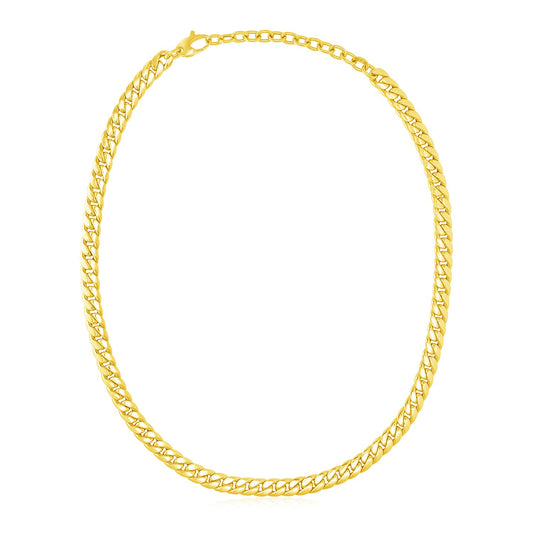 14k Yellow Gold Cuban Chain Choker Necklace