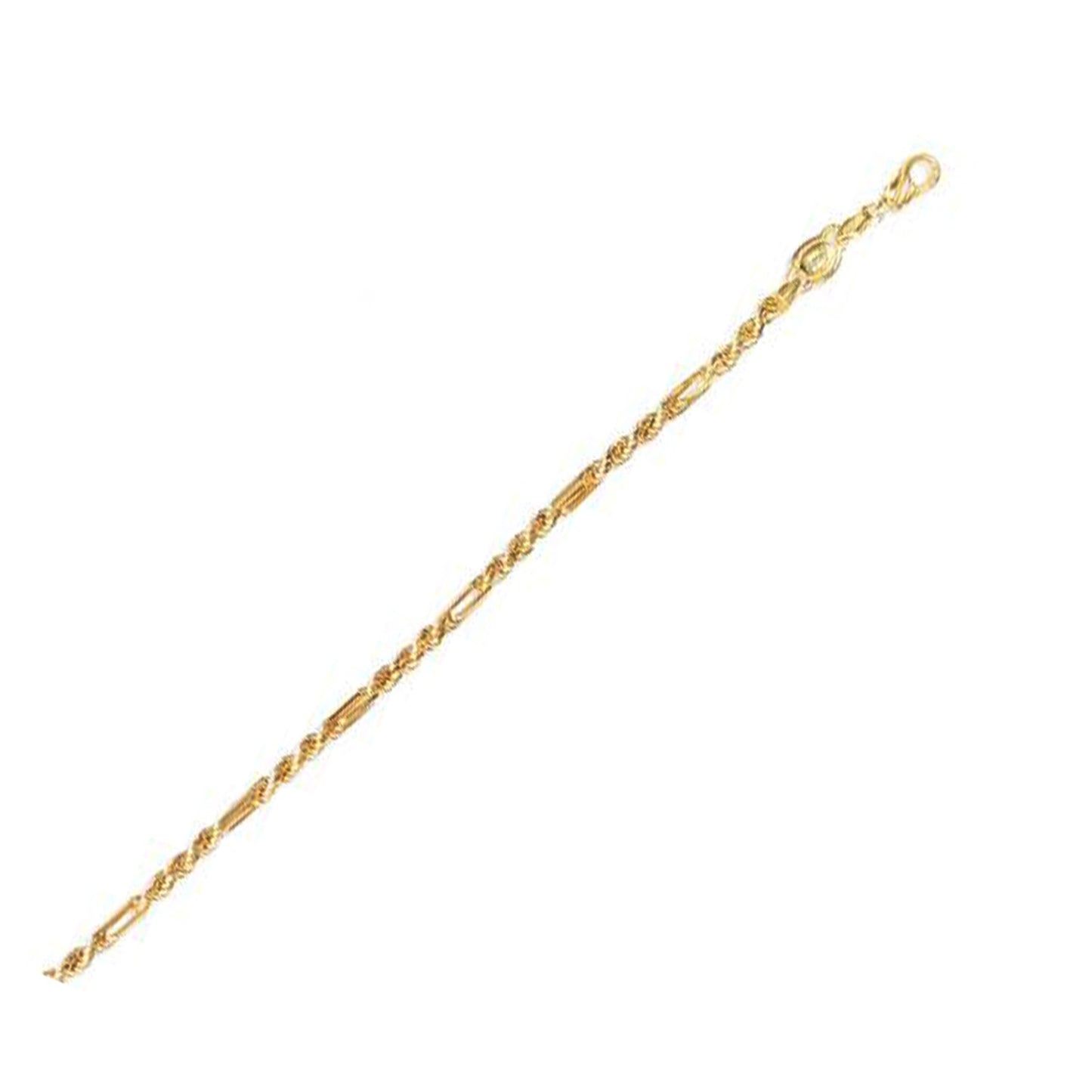 5.0mm 14k Yellow Gold Figa Rope Chain