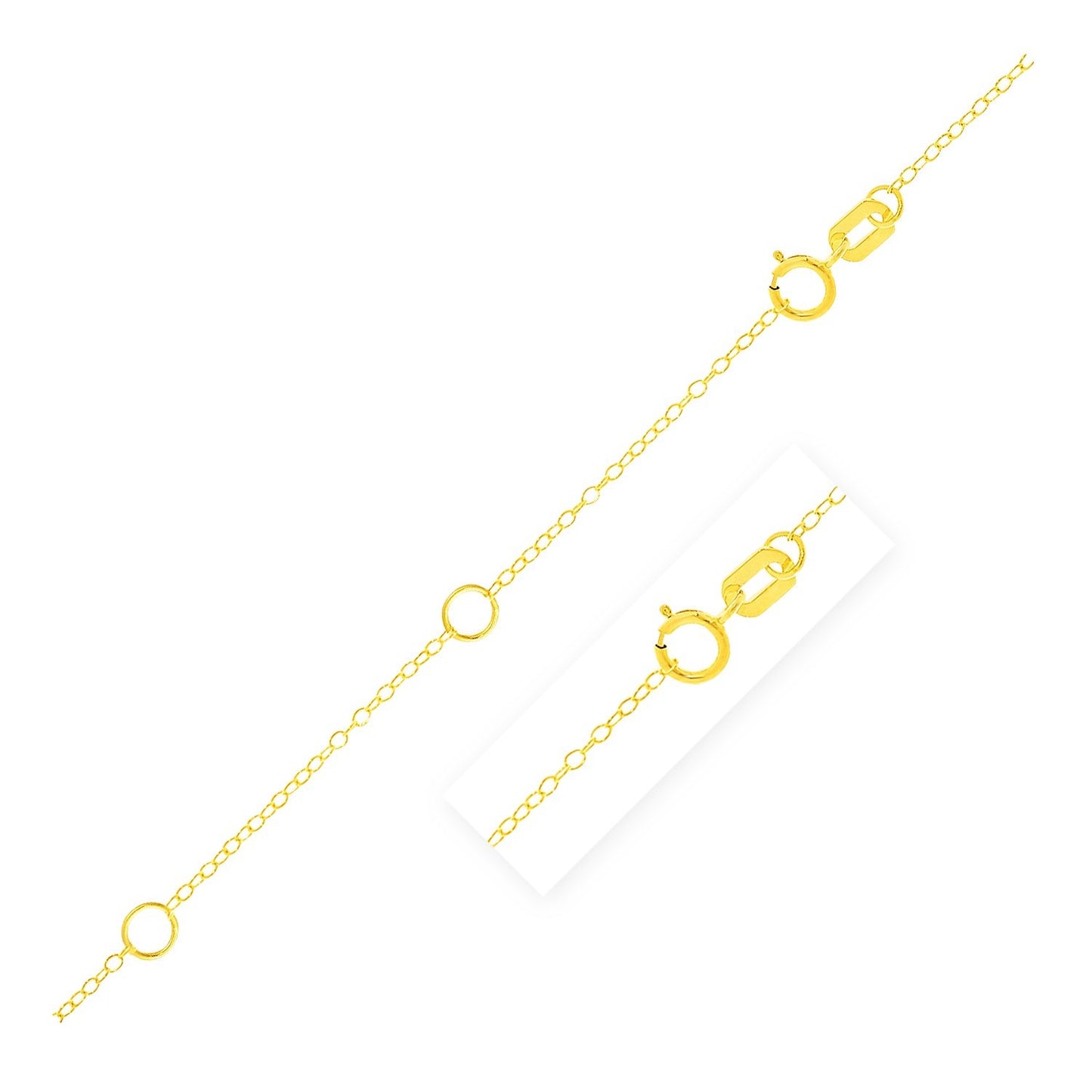 Double Extendable Piatto Chain in 10k Yellow Gold (1.3mm)