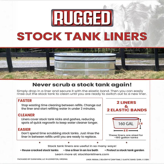 160gal (2 Liners / 2 Elastic Bands)