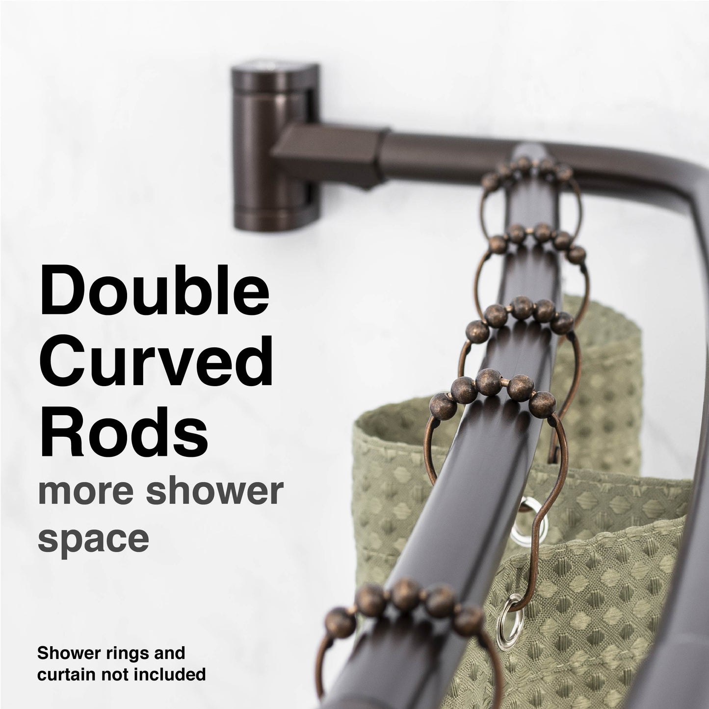 44 in. to 70 in. Double Curved Shower Rod (Oil-Rubbed Bronze Finish)