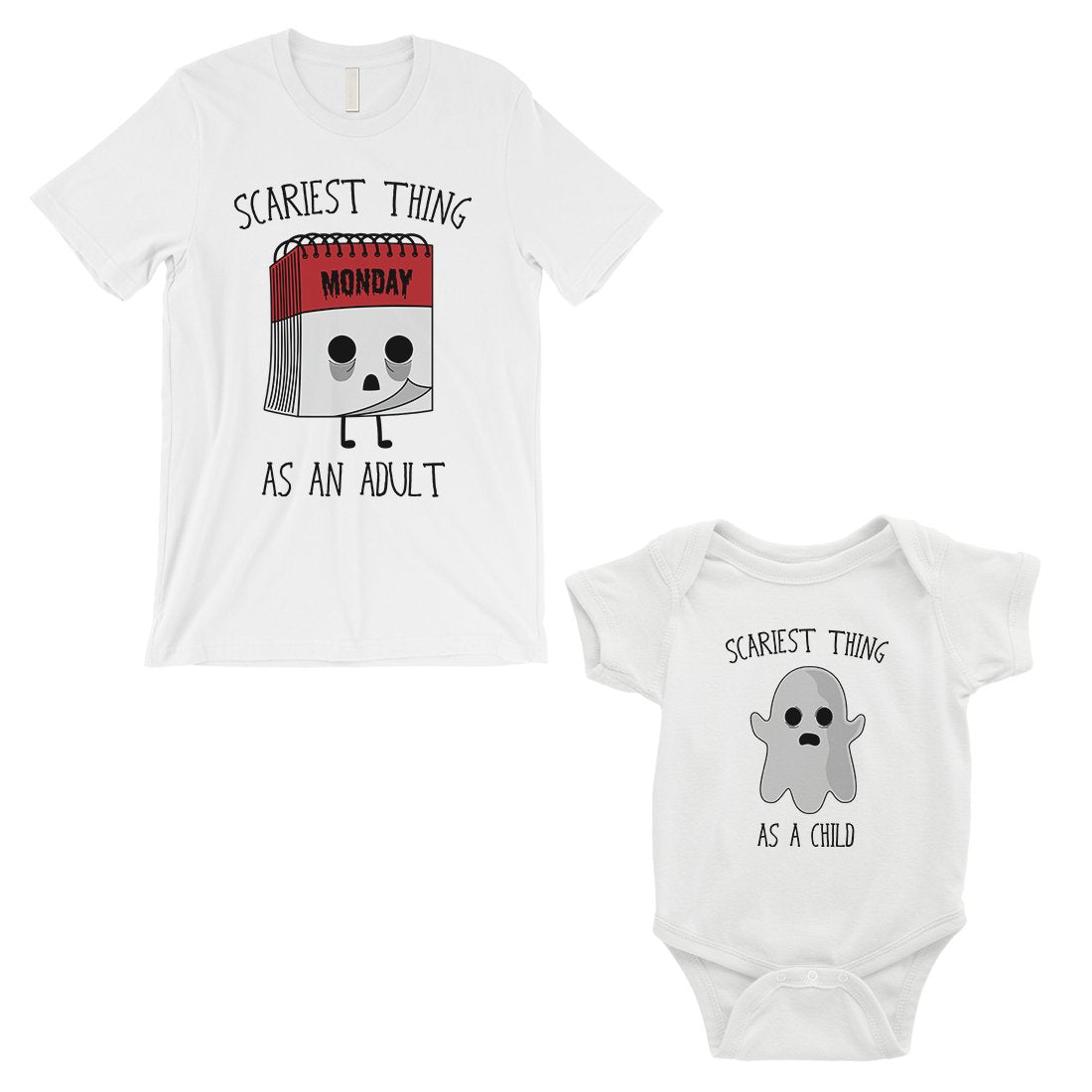 Scariest As Adult Child Matching Dad Shirt and Baby Bodysuit