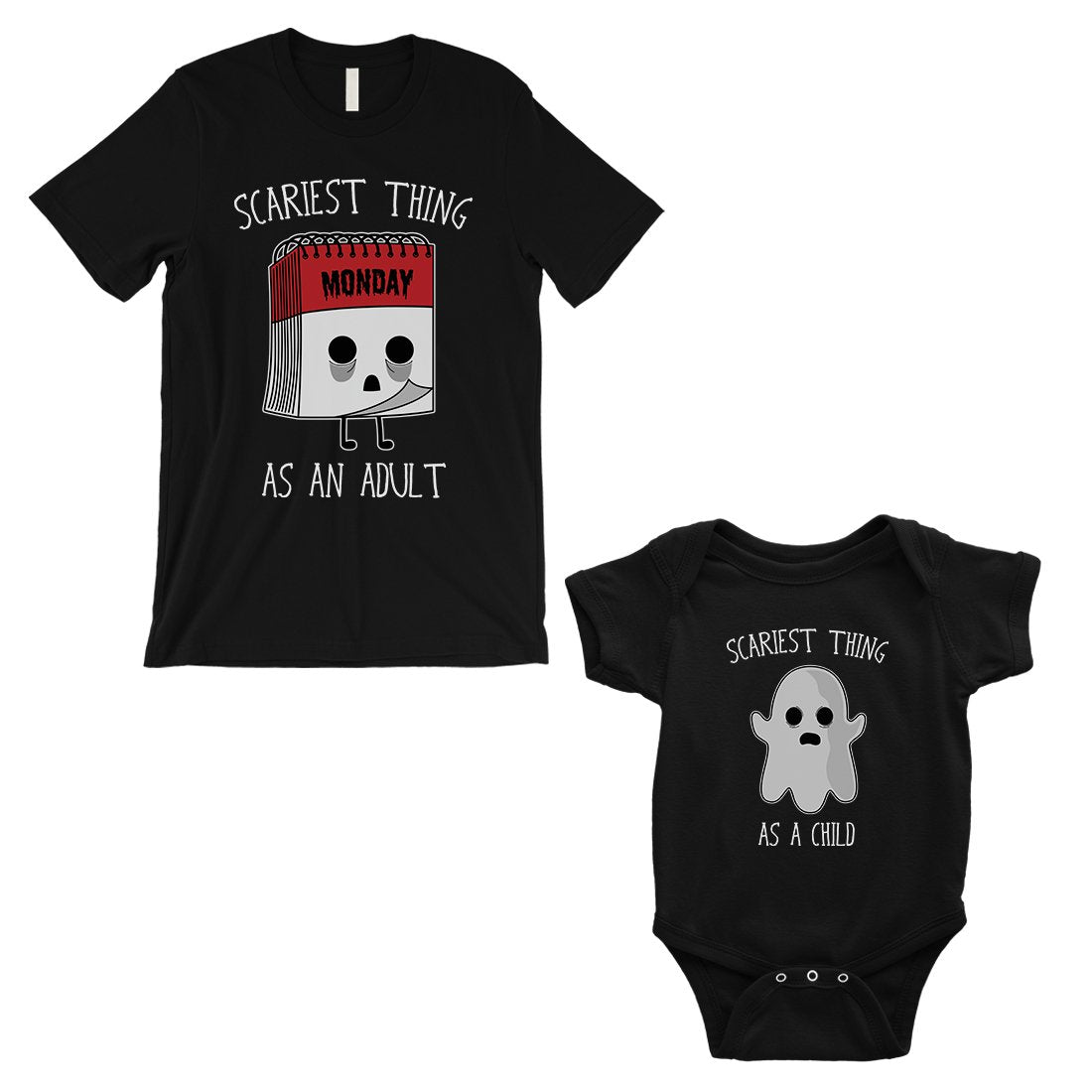 Scariest As Adult Child Matching Dad Shirt and Baby Bodysuit