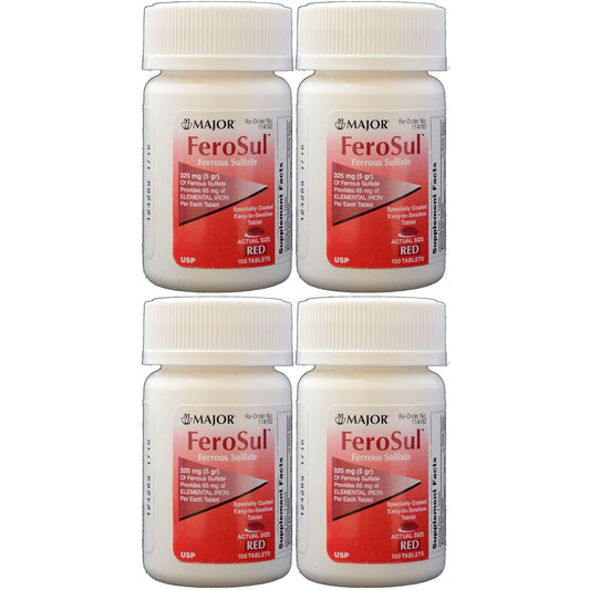 Major FeroSul Ferrous Sulfate 325mg, 100 Tablets