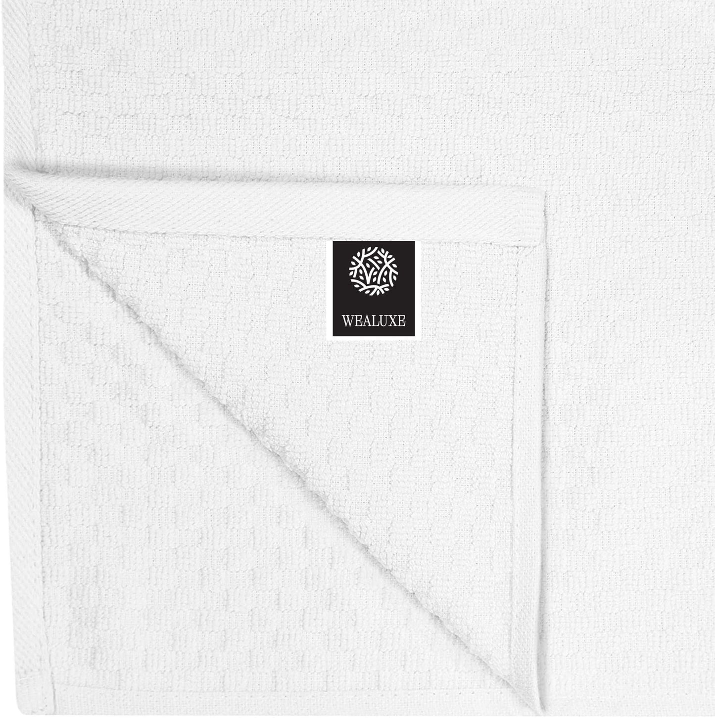 [12 Pack] Cotton Kitchen Towels   Waffle Weave for Embroidery Absorbent Terry Cloth Dish Towels for Washing Hand and Drying Dishes Rags 15x26 Inches Black White