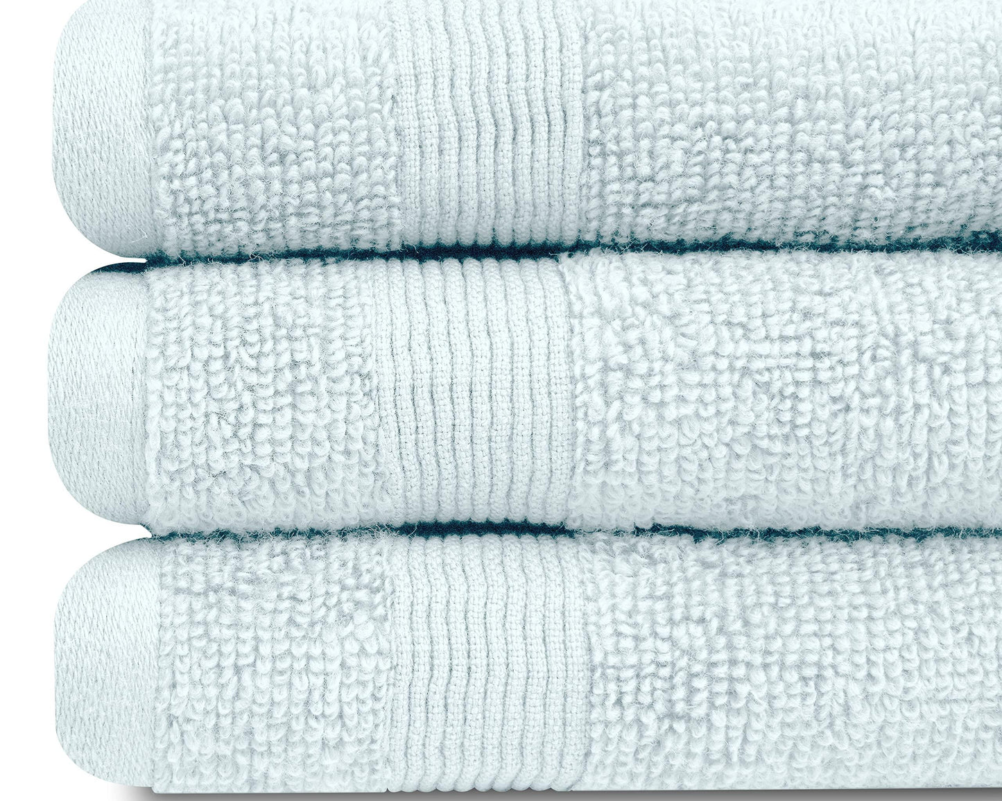 Resort Collection Soft Washcloth Face & Body Towel Set | 12x12 Luxury Hotel Plush & Absorbent Cotton Wash Clothes [12 Pack Light Blue]