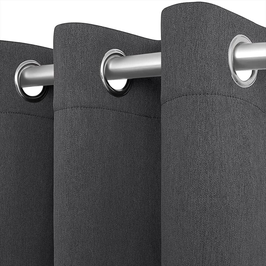 Blackout Curtains for Bedroom Pack of 2 Window Hanging Panels 84 inch Long Blind Off Grommet Curtains Thick Black Out Window Screen No Light Drapes (52 x 84 inch Grey)