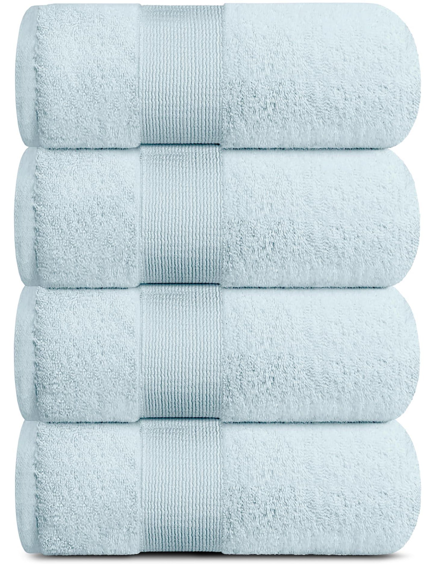 Resort Collection Soft Bath Towels | 28x55 Luxury Hotel Plush & Absorbent Cotton Bath Towel Large [4 Pack Light Blue]