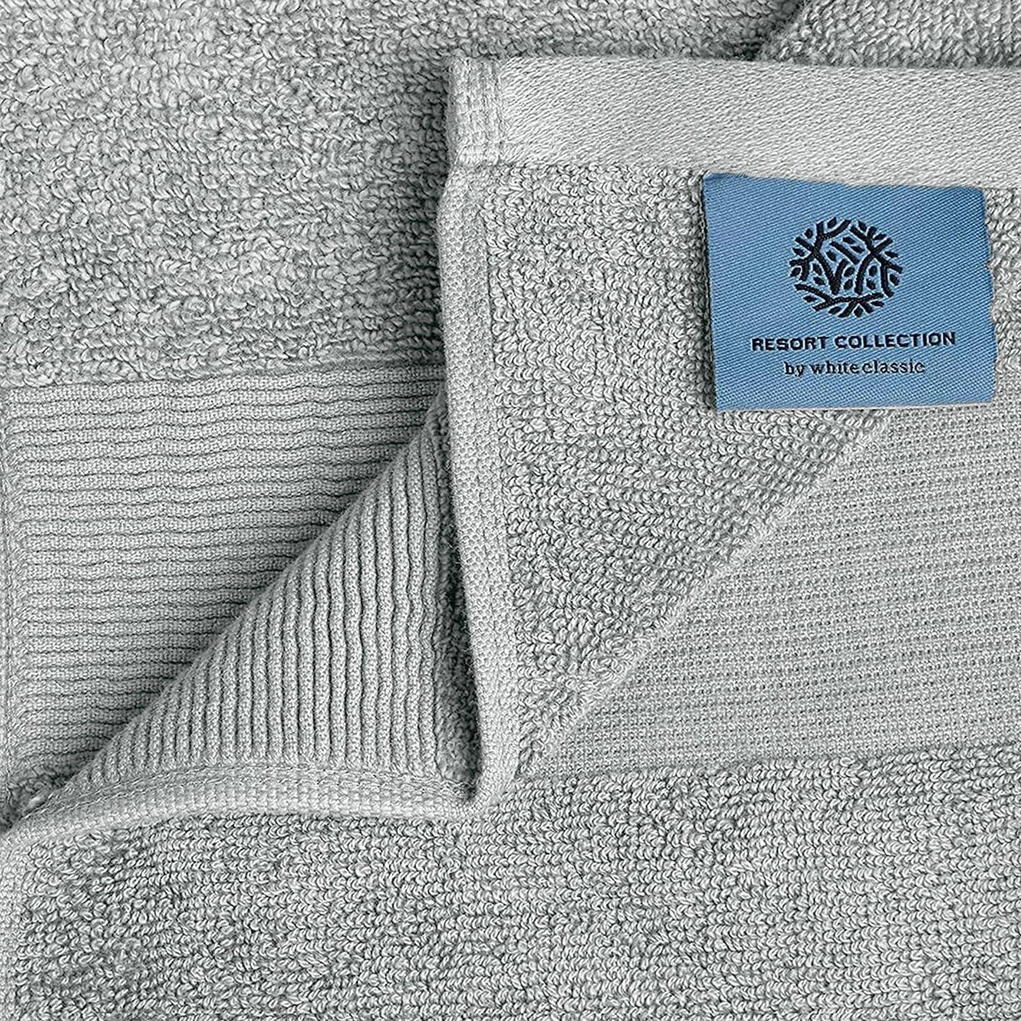 Resort Collection Soft Washcloth Face & Body Towel Set | 12x12 Luxury Hotel Plush & Absorbent Cotton Washclothes [12 Pack Dolphin Grey]