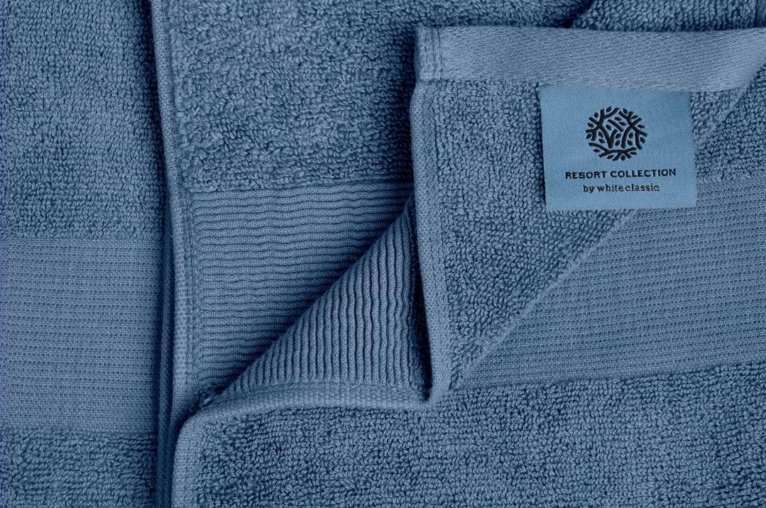 Resort Collection Soft Bath Towels | 28x55 Luxury Hotel Plush & Absorbent Cotton Bath Towel Large [4 Pack Blue]