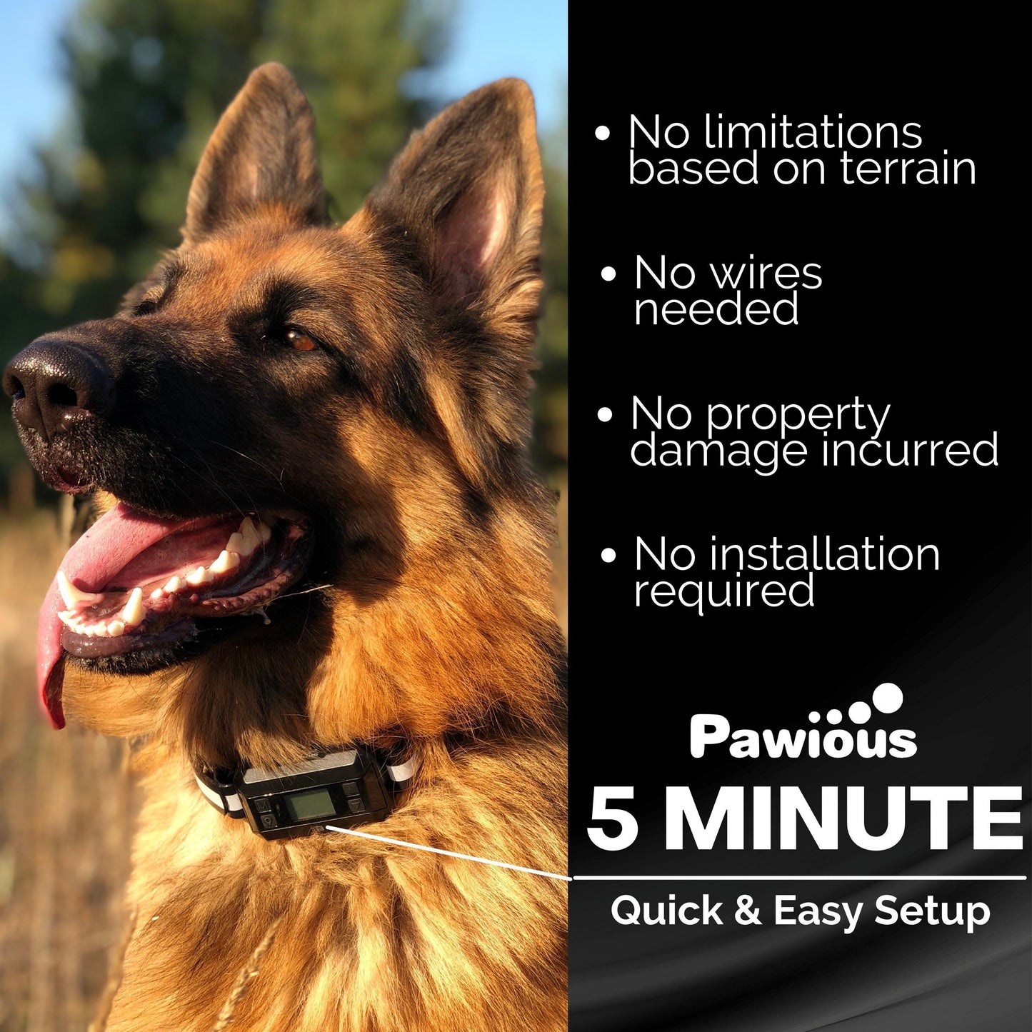 Pawious GPS Dog Fence F810 Pro   2nd Gen with GPS Signal Boost   Wireless Dog Fence, IPX7 Waterproof, Containment System for Medium and Large Dogs   2024 Pro  Version