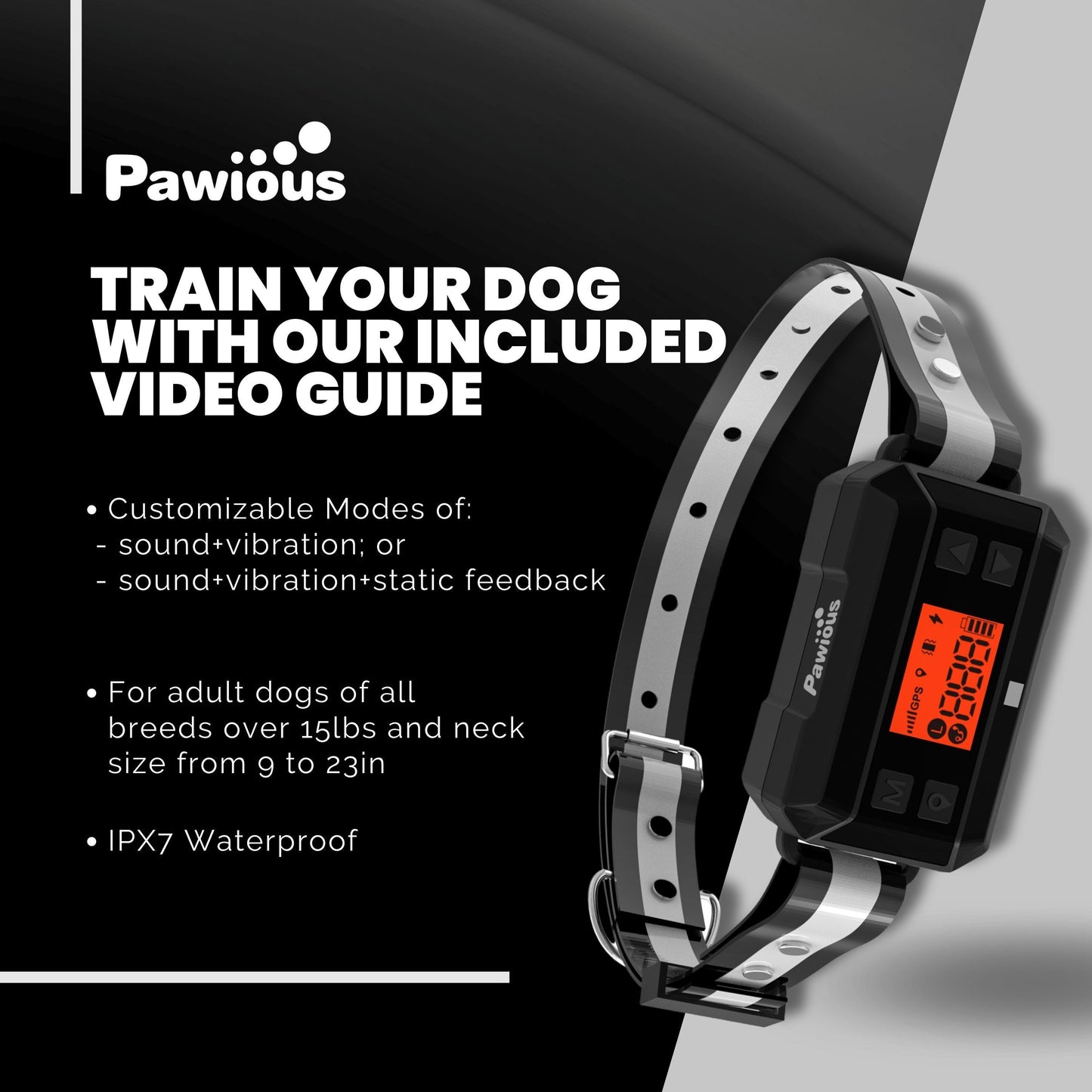 Pawious GPS Dog Fence F810 Pro   2nd Gen with GPS Signal Boost   Wireless Dog Fence, IPX7 Waterproof, Containment System for Medium and Large Dogs   2024 Pro  Version