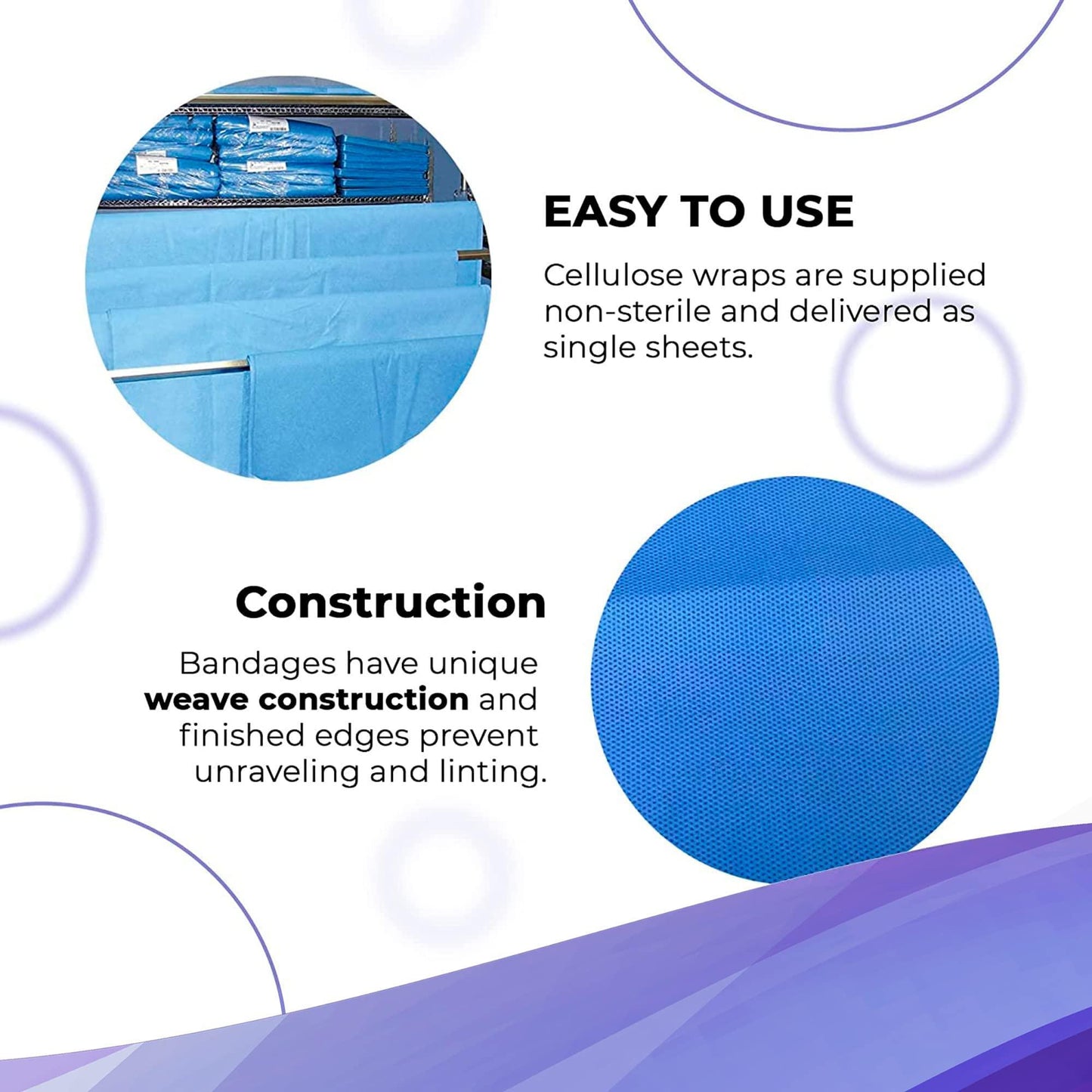 AMZ Sterilization Wraps 20 x 20 Inches. Pack of 50 Blue Autoclave Wrap Sheets. Non sterile Single Layer Cellulose Cloth Sterilization Wrap for Steam Ethylene Oxide (EO). Dental Sterilization Wrap