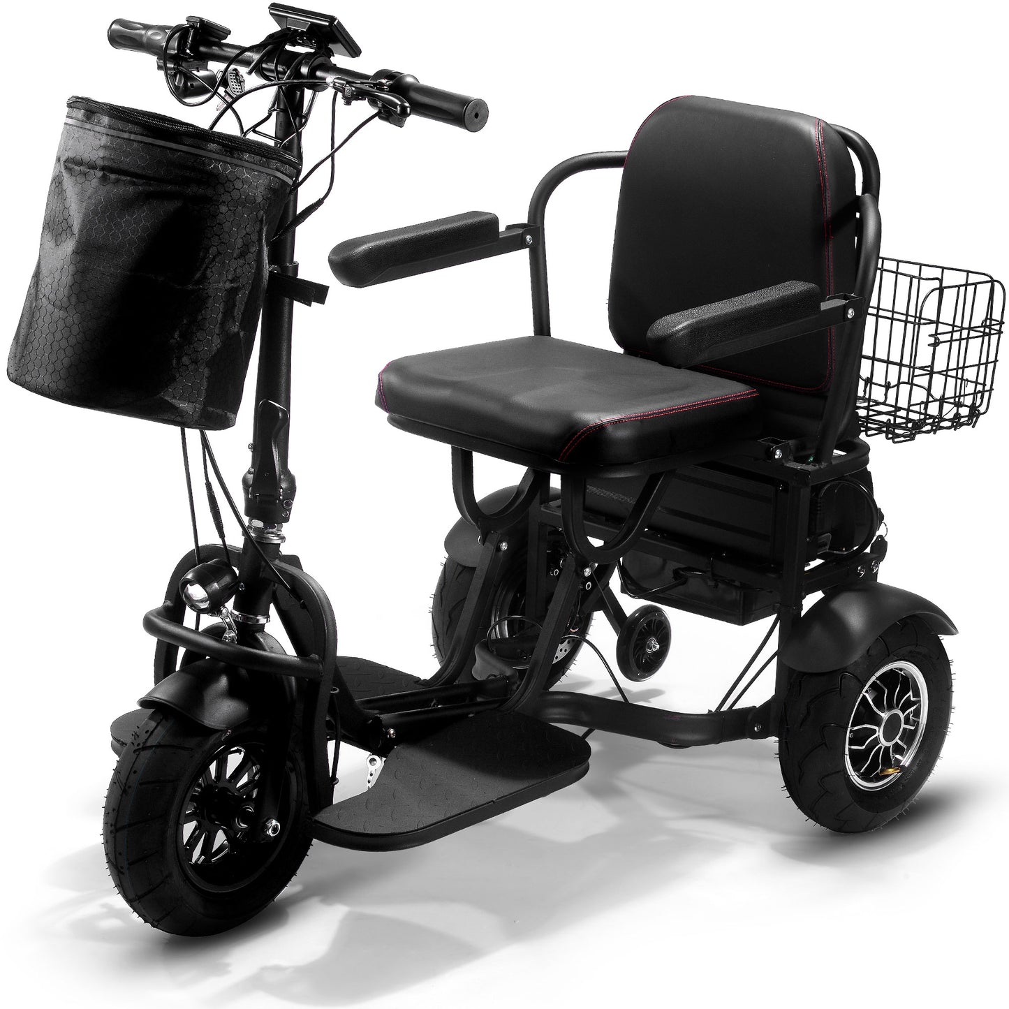 Mototec Folding Mobility Electric Trike 48v 1000w Dual Motor Lithium Black