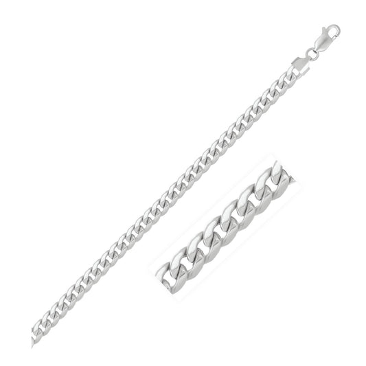 5.5mm 14k White Gold Light Miami Cuban Bracelet