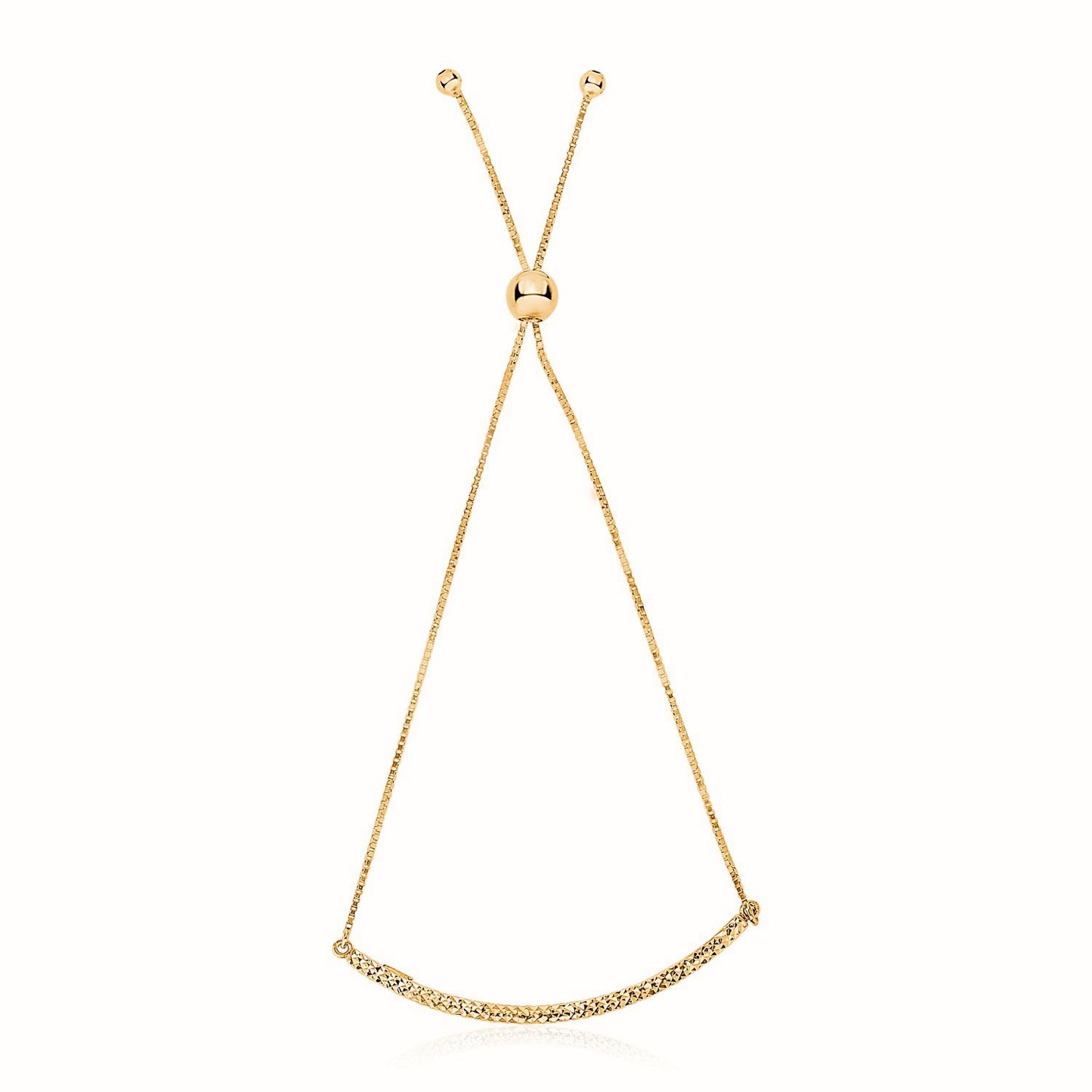 14k Yellow Gold Chain Bar Lariat Style Bracelet