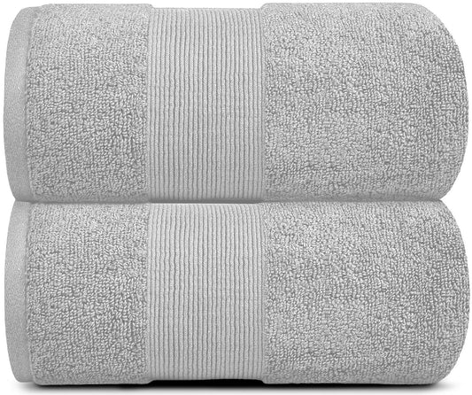 Resort Collection Soft Bath Sheet Towels | 35x70 Oversize Large Luxury Hotel Plush & Absorbent Cotton Bath Sheet [2 Pack Dolphin Grey]