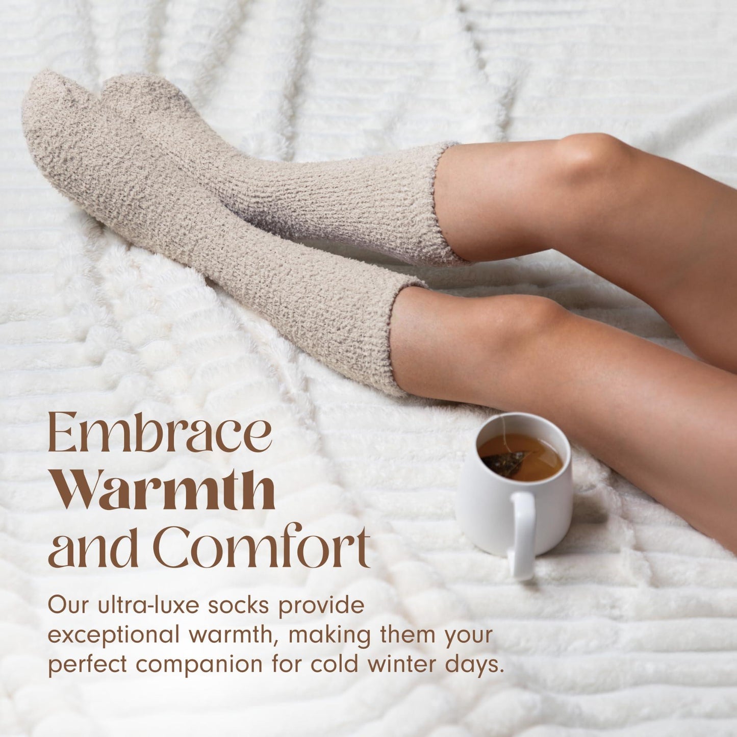 Unboxme Gifts Warm & Cozy Ultra Luxe Cloud Sock for Women & Men   Super Soft Luxurious Fabric Sleep Socks