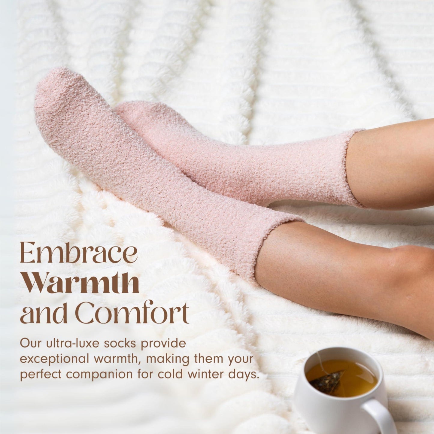 Unboxme Gifts Warm & Cozy Ultra Luxe Cloud Sock for Women & Men   Super Soft Luxurious Fabric Sleep Socks