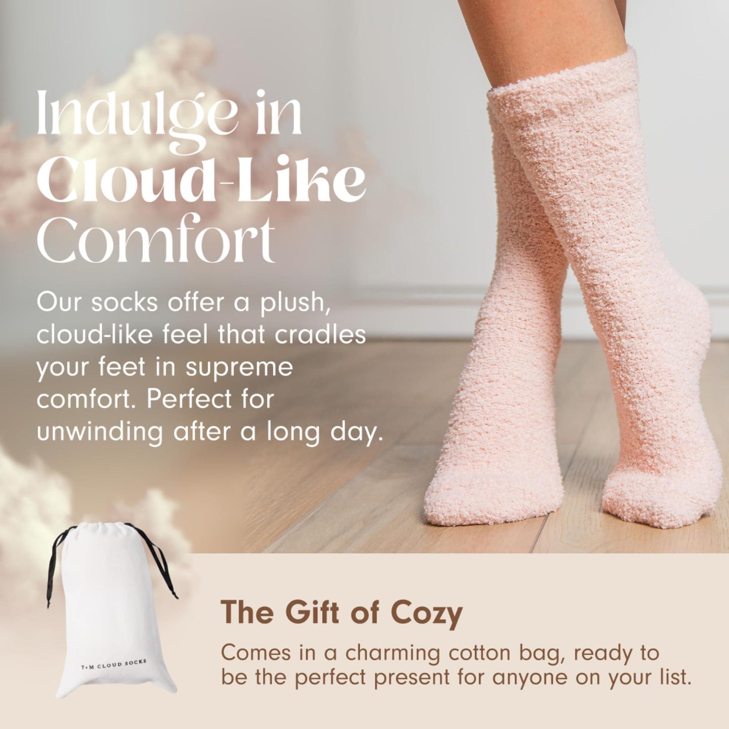 Unboxme Gifts Warm & Cozy Ultra Luxe Cloud Sock for Women & Men   Super Soft Luxurious Fabric Sleep Socks